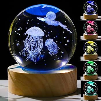 Amazon.co.jp: 3D クラゲ 女性用 クリスタル ボール 60mm